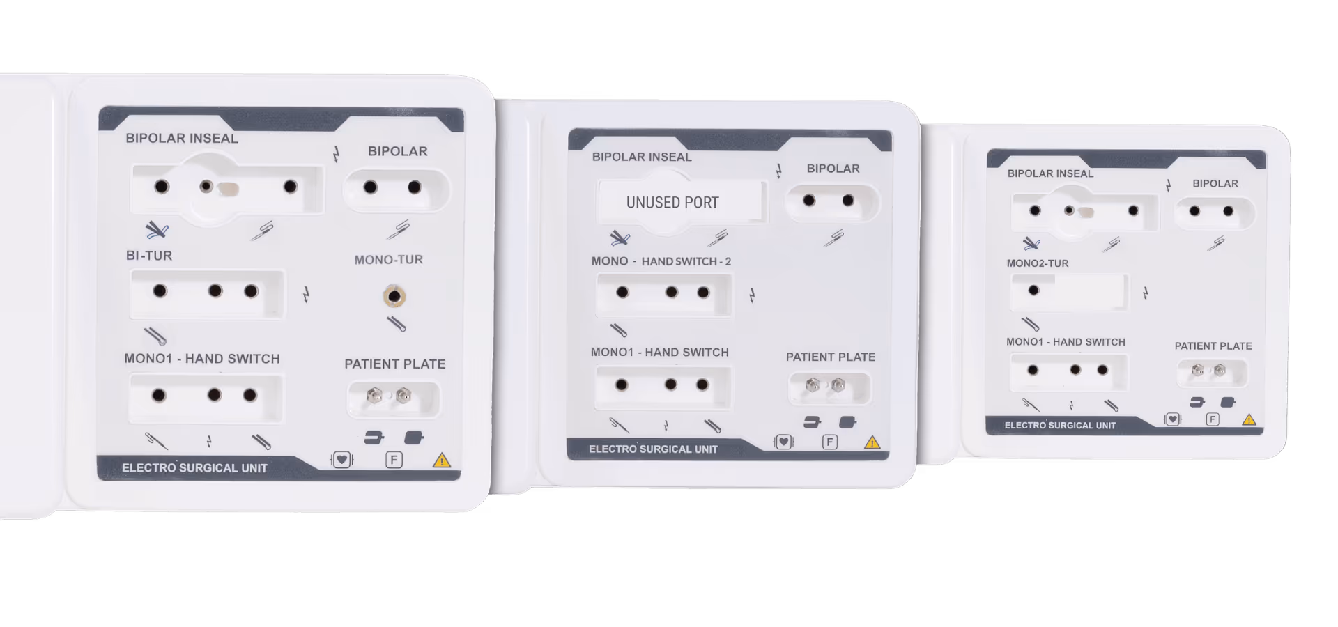 Cresta Digital Series electrosurgical workstation connector panels with monopolar, bipolar, vessel sealer, and patient plate ports